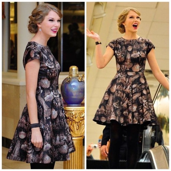 RARE NWOT Ted Baker Marui Chandelier Print Dress Size 0 - Picture 5 of 5